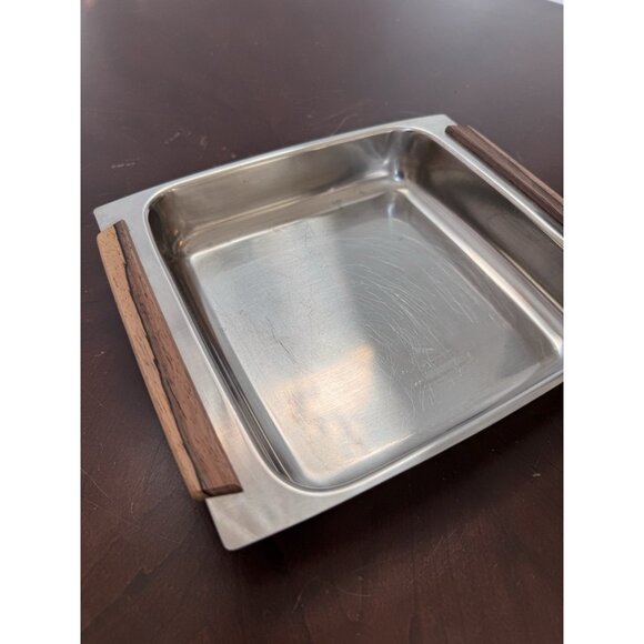 Stelton Denmark 18/8 Stainless Steel Tray Rosewood Handles Orig Label - Picture 2 of 10